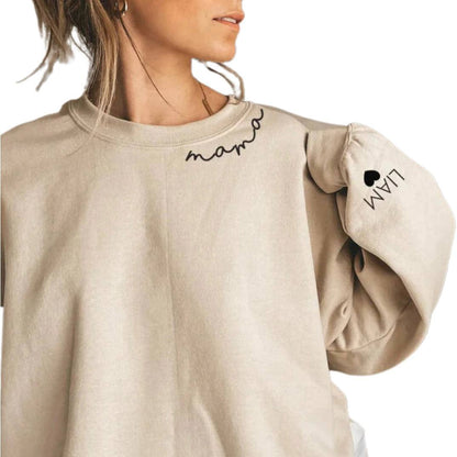 Sweat-shirt personnalisable avec prénom sur la manche