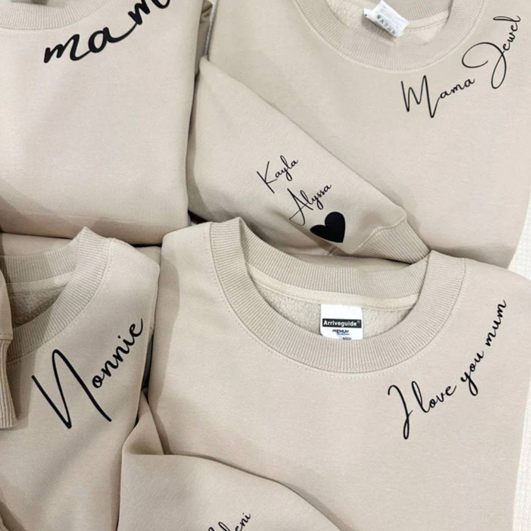 Sweat-shirt personnalisable avec prénom sur la manche
