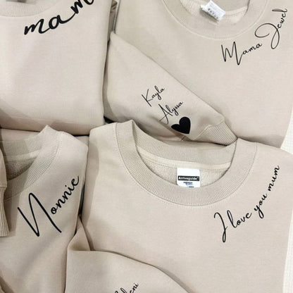 Sweat-shirt personnalisable avec prénom sur la manche