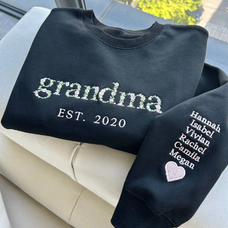 Sweat-shirt personnalisable pour maman avec motif floral