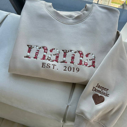 Sweat-shirt personnalisable pour maman avec motif floral