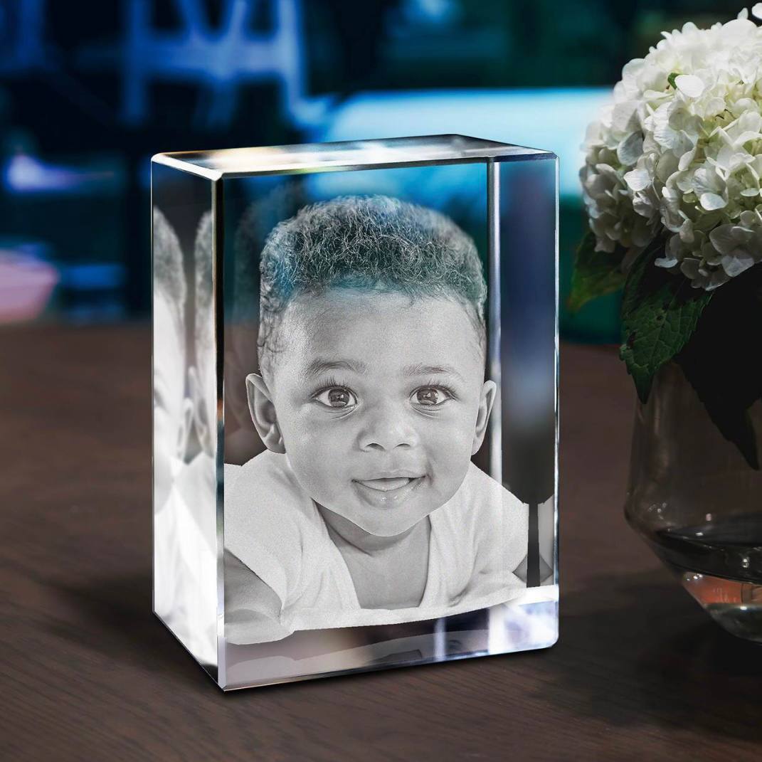 Cadre photo en cristal personnalisable pour animaux de compagnie