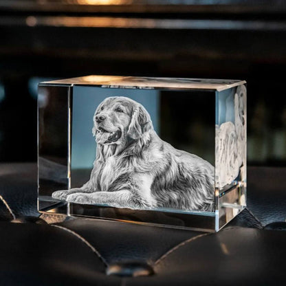 Cadre photo en cristal personnalisable pour animaux de compagnie