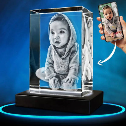 Cadre photo en cristal personnalisable pour animaux de compagnie