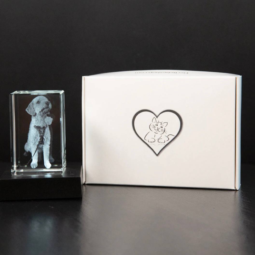 Cadre photo en cristal personnalisable pour animaux de compagnie
