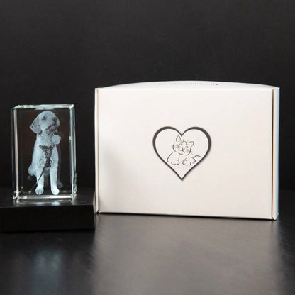Cadre photo en cristal personnalisable pour animaux de compagnie