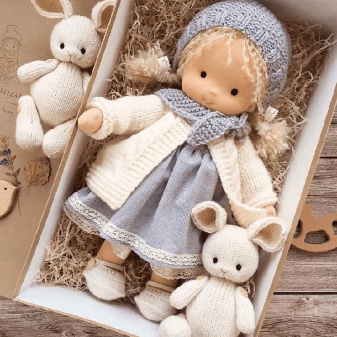 Poupée Artisanale en Coton Naturel, Jouet Doux