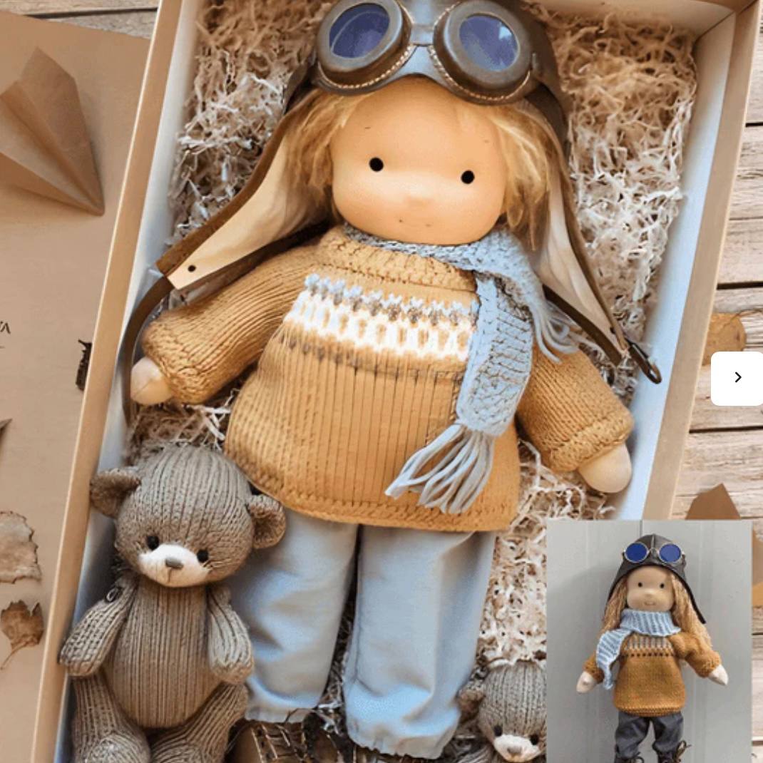 Poupée Artisanale en Coton Naturel, Jouet Doux
