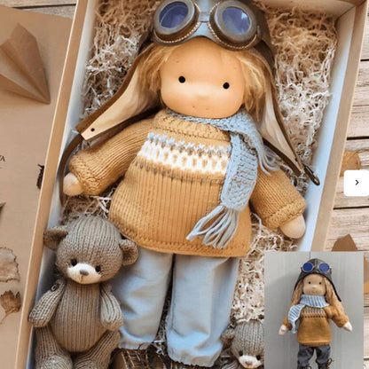 Poupée Artisanale en Coton Naturel, Jouet Doux