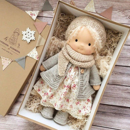 Poupée Artisanale en Coton Naturel, Jouet Doux