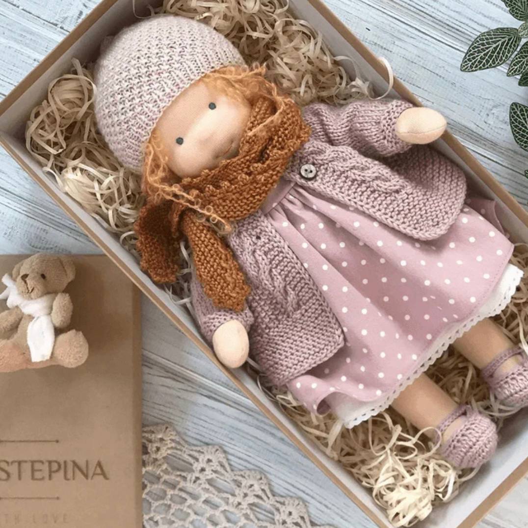 Poupée Artisanale en Coton Naturel, Jouet Doux
