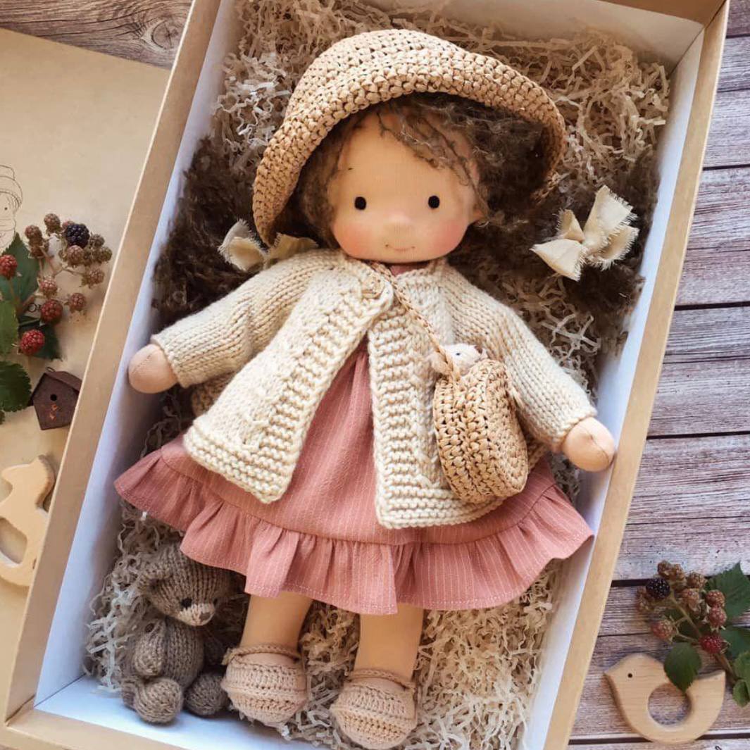 Poupée Artisanale en Coton Naturel, Jouet Doux