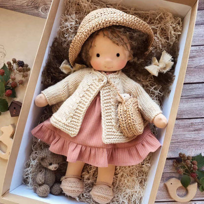 Poupée Artisanale en Coton Naturel, Jouet Doux