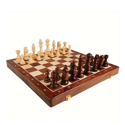 Jeu d'échecs portable en bois avec pièces lestées
