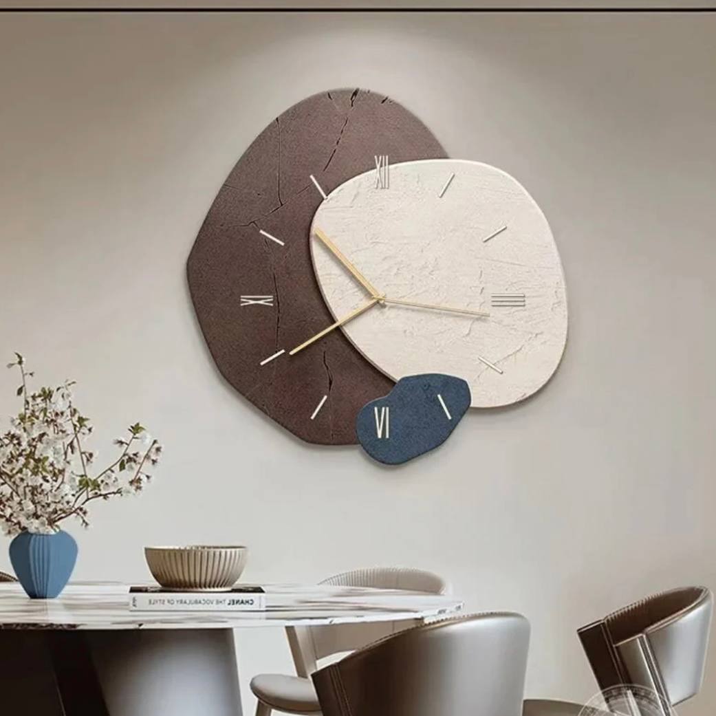 Horloge Murale Rustique en Bois avec Lumière LED Chaude