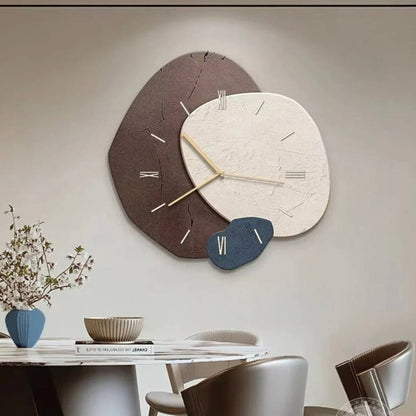 Horloge Murale Rustique en Bois avec Lumière LED Chaude