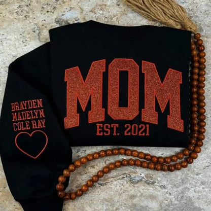 Sweat à capuche maman personnalisable avec texte pailleté personnalisé