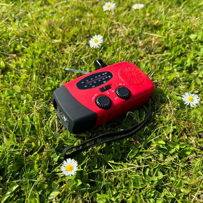 Radio AM FM à manivelle compacte avec lampe de poche
