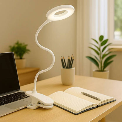 Lampe de bureau portative à pince avec bras réglable
