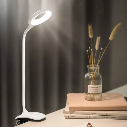 Lampe de bureau portative à pince avec bras réglable