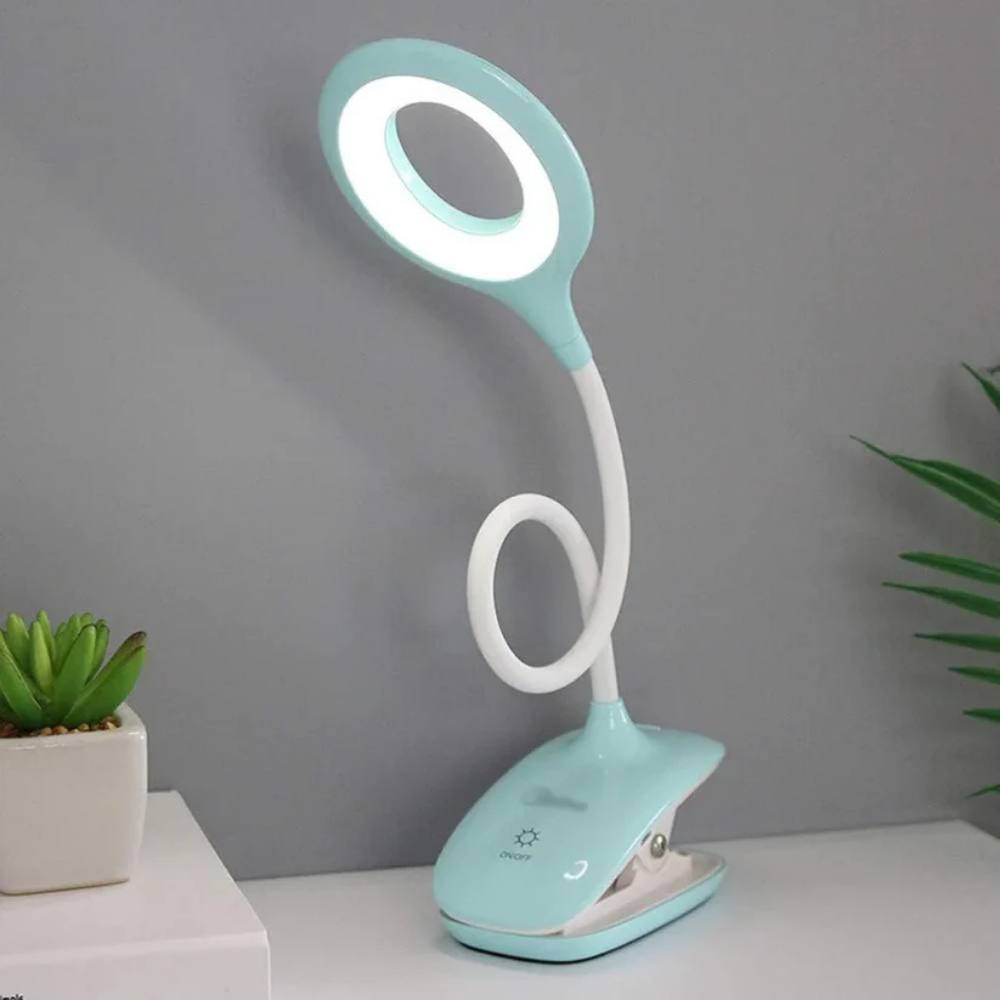 Lampe de bureau portative à pince avec bras réglable