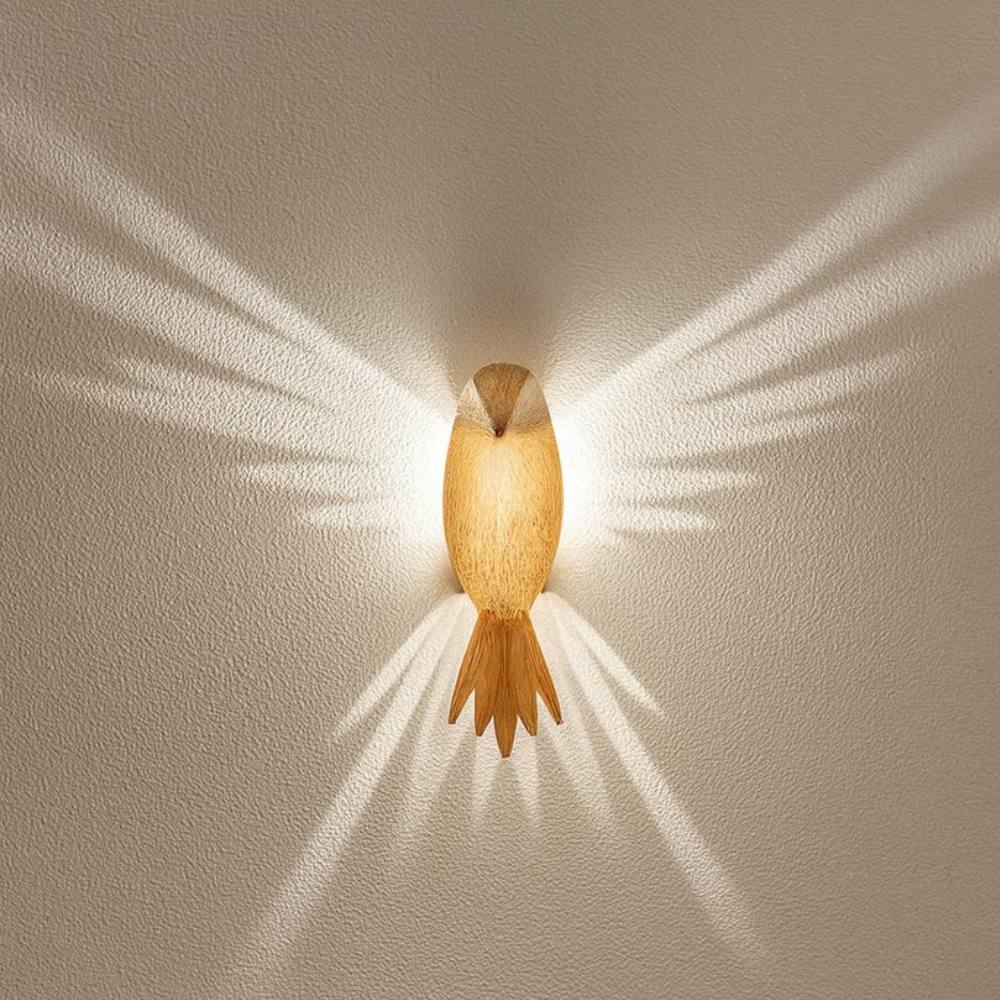 Applique murale LED oiseau coloré avec projection d'ailes 3D