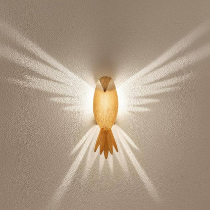 Applique murale LED oiseau coloré avec projection d'ailes 3D