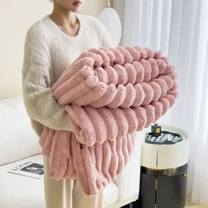 Jeté de couverture douillette en fausse fourrure pelucheuse