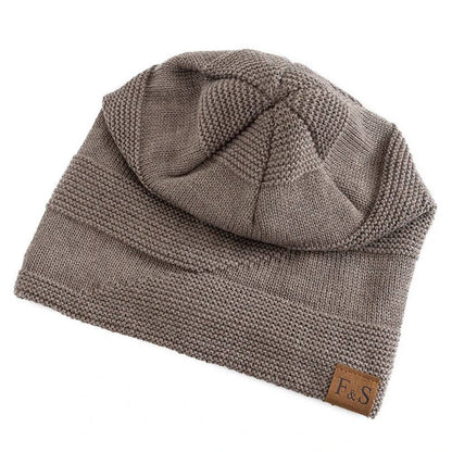 Bonnet d'hiver douillet pour homme, bonnet chaud en maille douce