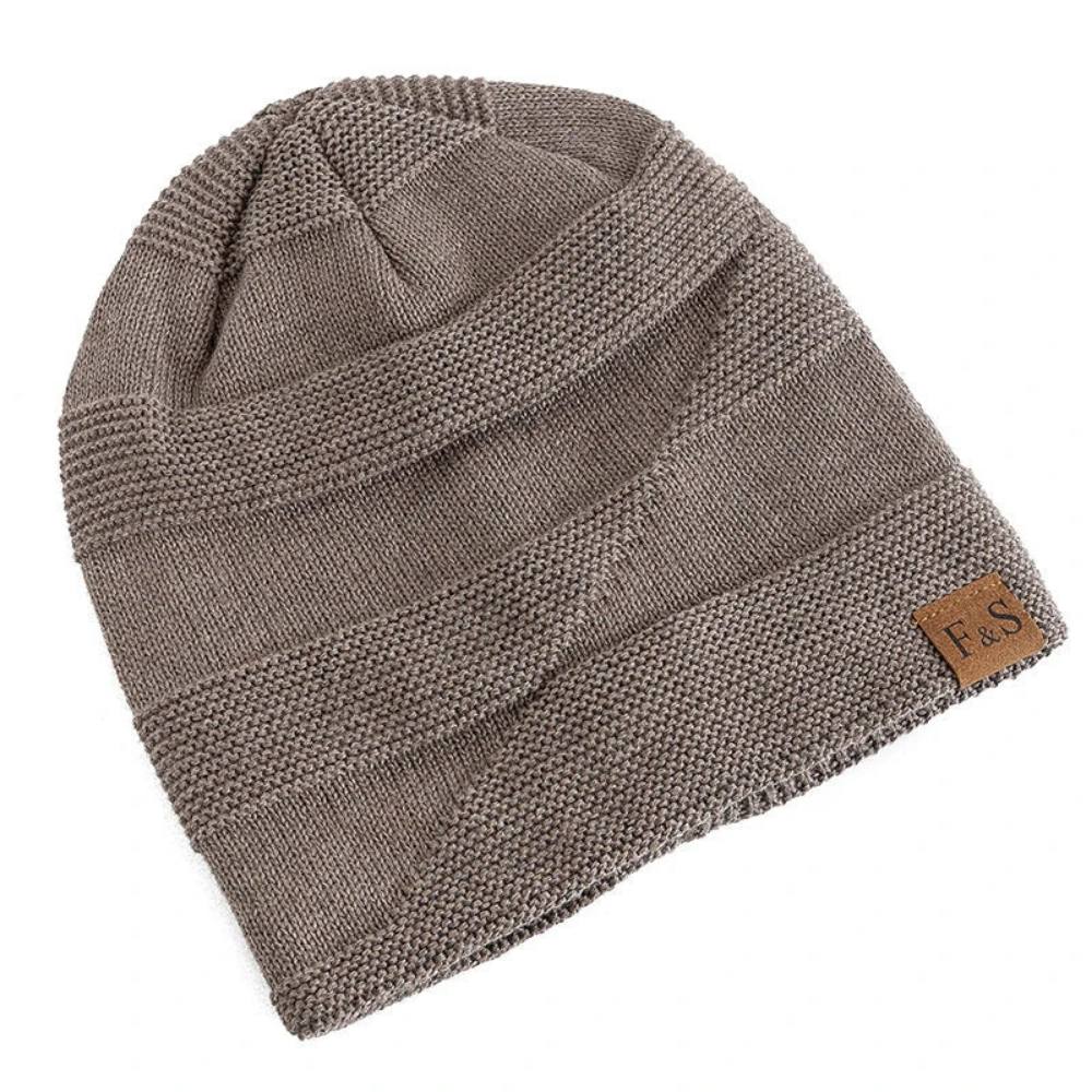 Bonnet d'hiver douillet pour homme, bonnet chaud en maille douce