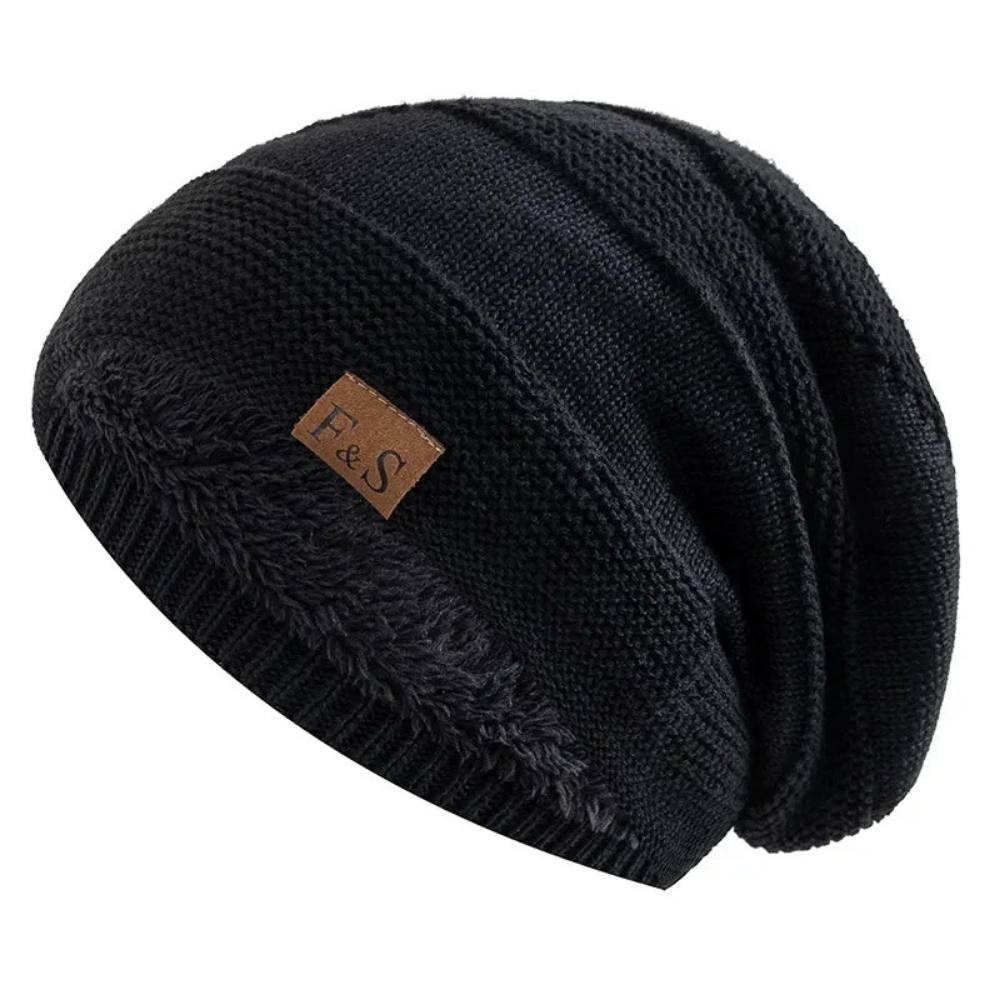 Bonnet d'hiver douillet pour homme, bonnet chaud en maille douce