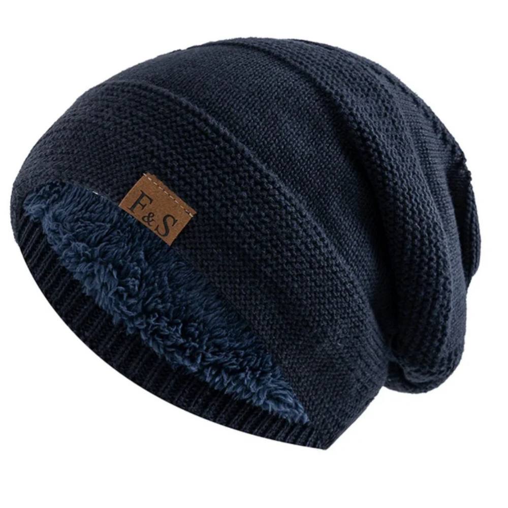 Bonnet d'hiver douillet pour homme, bonnet chaud en maille douce