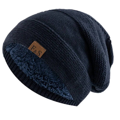 Bonnet d'hiver douillet pour homme, bonnet chaud en maille douce