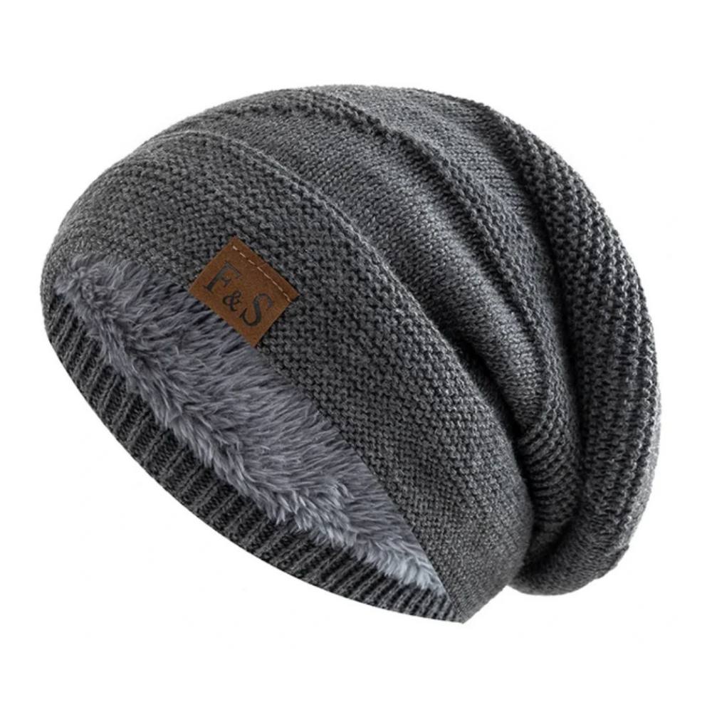 Bonnet d'hiver douillet pour homme, bonnet chaud en maille douce