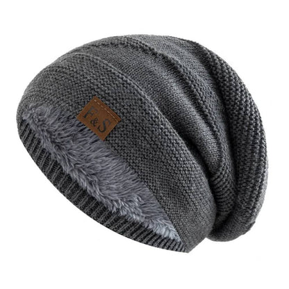Bonnet d'hiver douillet pour homme, bonnet chaud en maille douce
