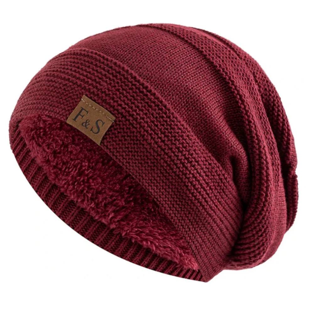Bonnet d'hiver douillet pour homme, bonnet chaud en maille douce