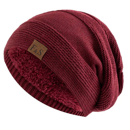 Bonnet d'hiver douillet pour homme, bonnet chaud en maille douce