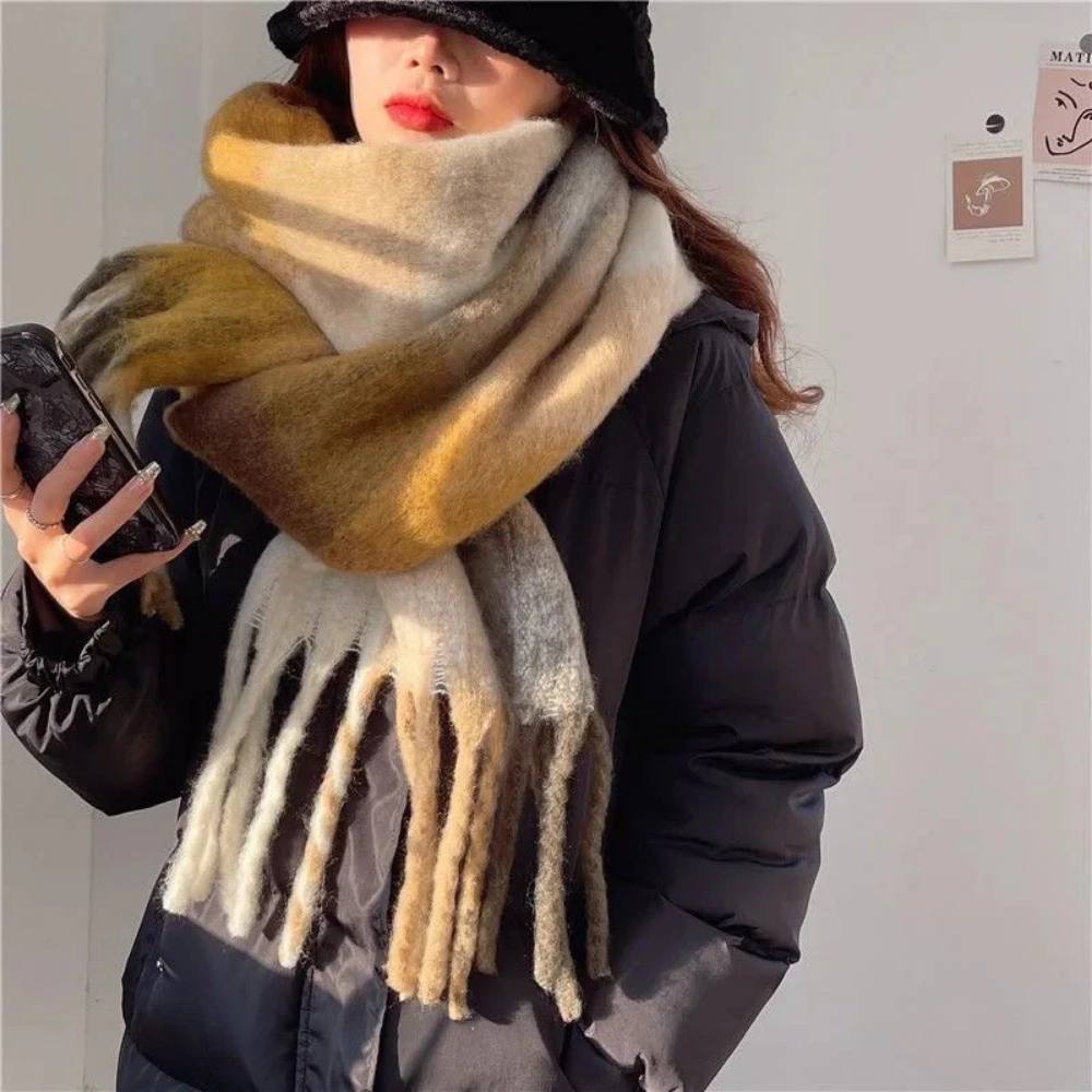 Luxurious Plush Multicolor Cashmere Scarf - Ortekor