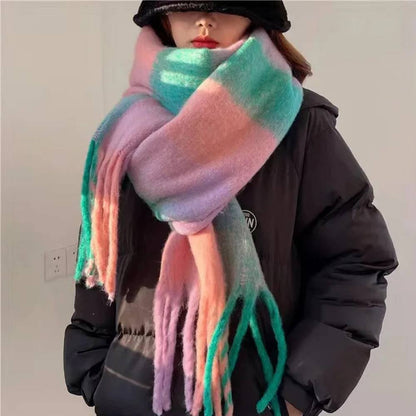 Écharpe luxueuse en cachemire multicolore et moelleuse