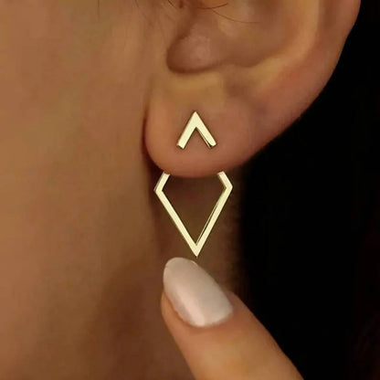 Boucles d'oreilles clous géométriques simples, ton or ou argent
