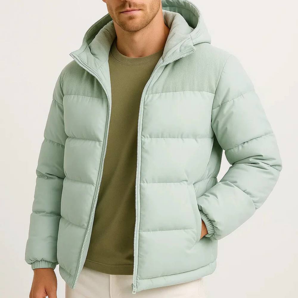 Doudoune chaude imperméable à capuche pour homme
