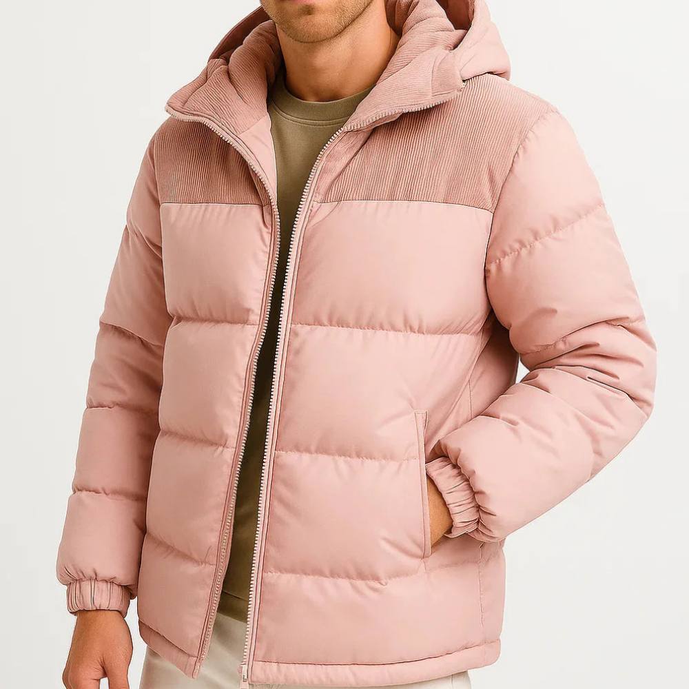 Doudoune chaude imperméable à capuche pour homme