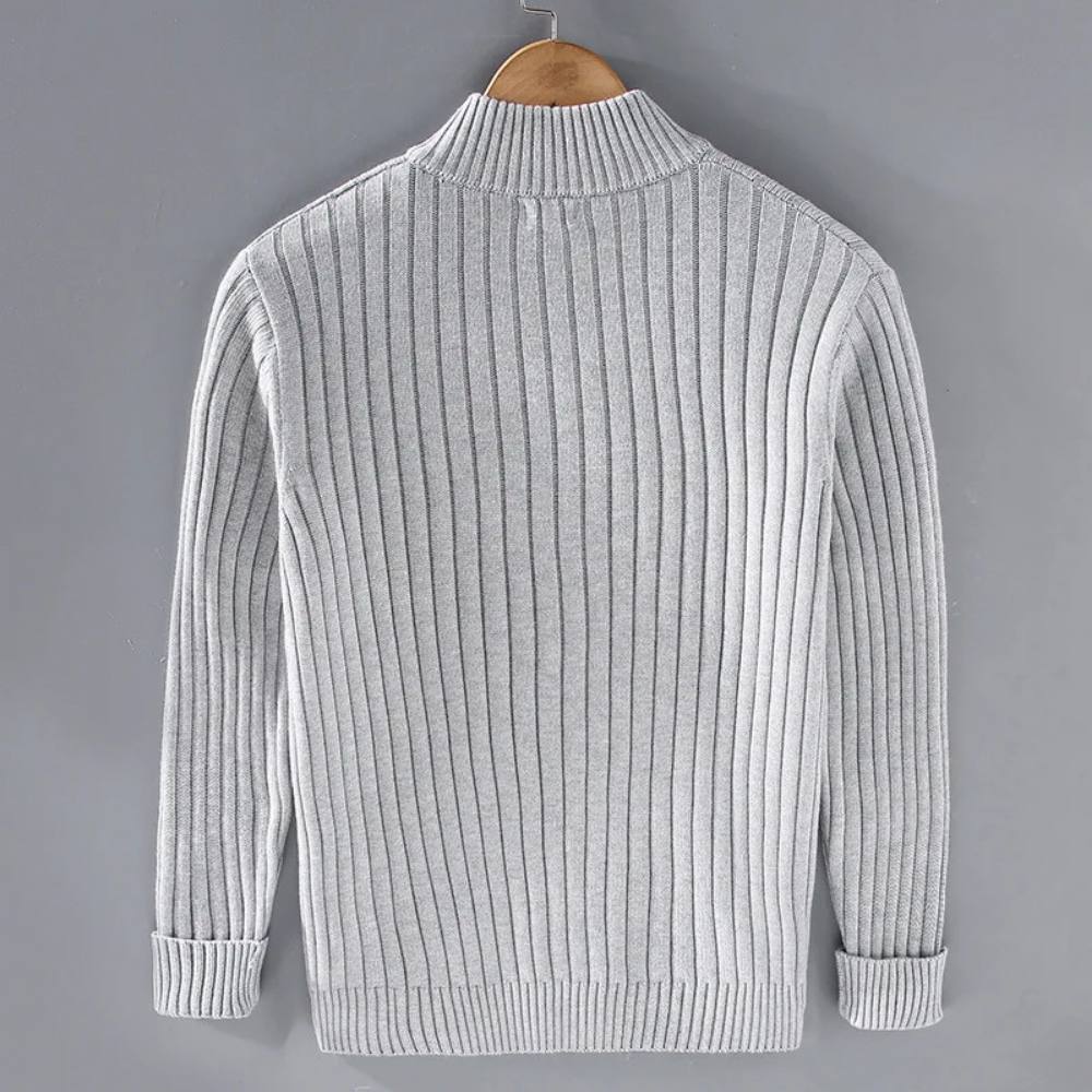 Cardigan zippé classique pour homme, coupe ajustée en maille