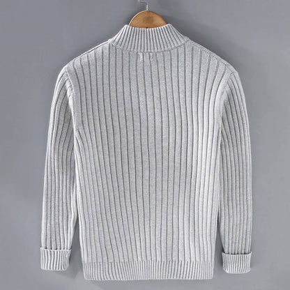 Cardigan zippé classique pour homme, coupe ajustée en maille