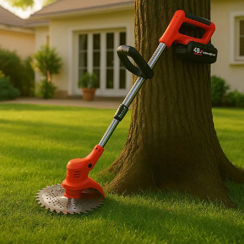 Powerful Electric Trimmer for Lawn and Bushes, 21V Battery - Ortekor