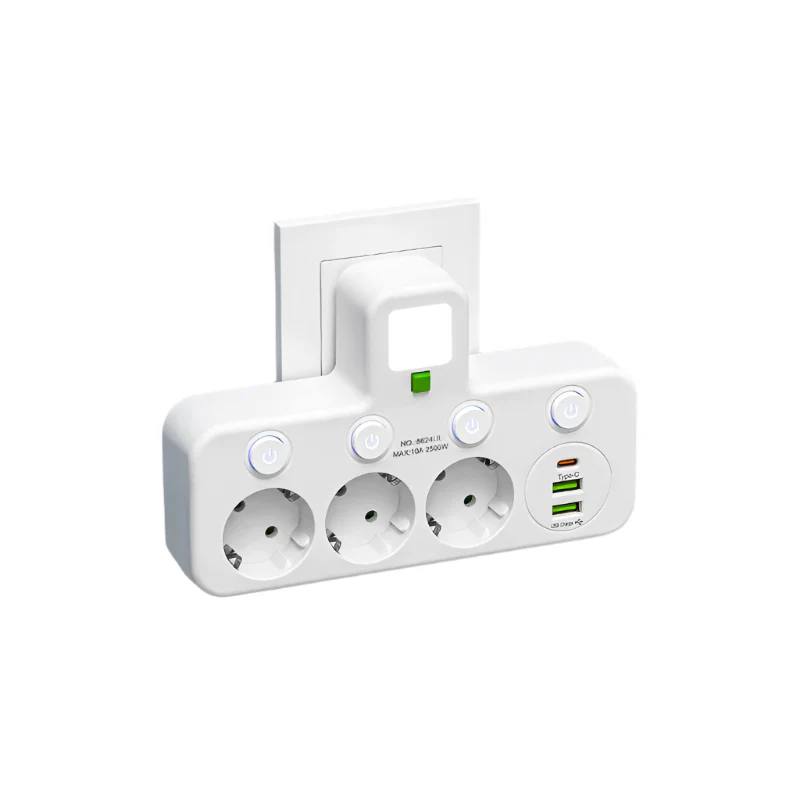Multiprise parasurtenseur premium avec USB et USB-C