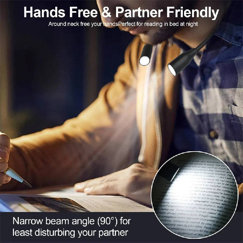 Lampe de lecture à LED portable et réglable pour livre