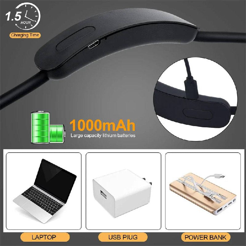 Lampe de lecture à LED portable et réglable pour livre
