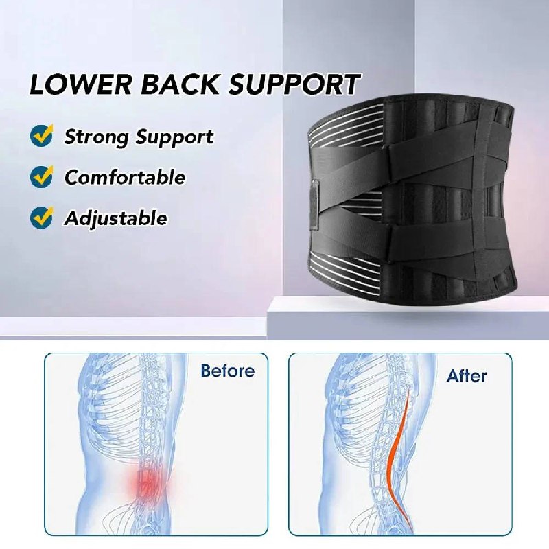 Ceinture lombaire ergonomique avec support en acier réglable