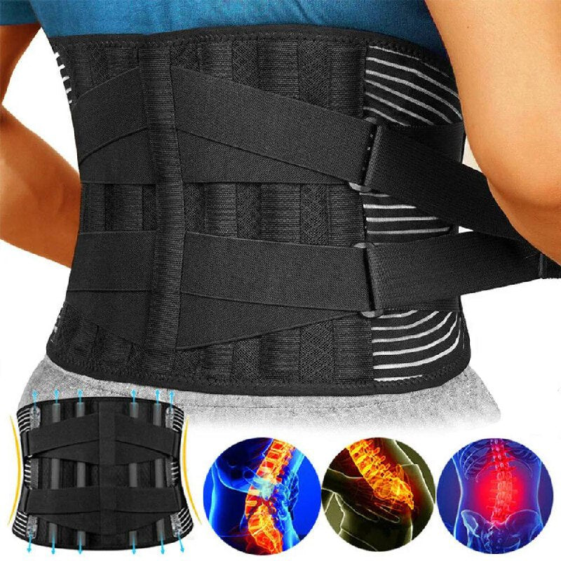 Ceinture lombaire ergonomique avec support en acier réglable